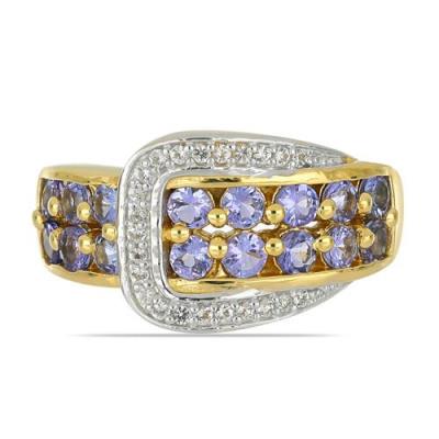 BUY NATURAL TANZANITE GEMSTONE UNIQUE RING IN STERLING SILVER